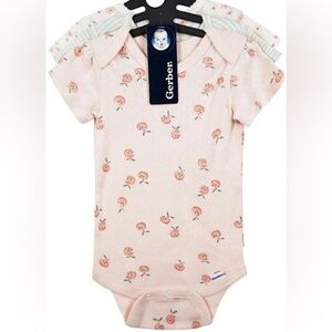 Gerber Baby Girl 3‑Pack Short Sleeve Bodysuits Onesies 3‑6M Cotton New
